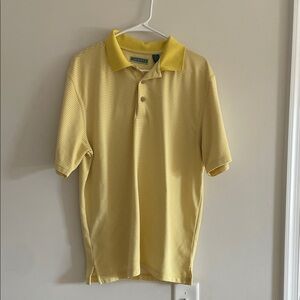 Cubavera Light Yellow Striped Polo